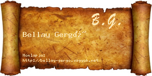 Bellay Gergő névjegykártya